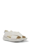 Camper Balloon Slingback Wedge Sandal In Light Beige Leather