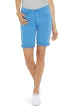 Nydj Ella Roll-cuff Denim Shorts In Parisian Blue