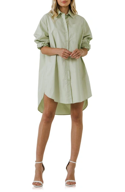 English Factory Classic Collar Shirtdress In Pistachio