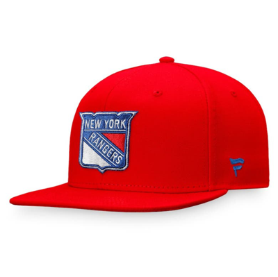 Fanatics Men's Red New York Rangers Core Primary Logo Fitted Hat
