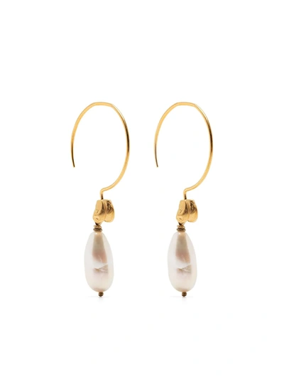 Claire English Bounty Pearl-drop Earrings In Gold