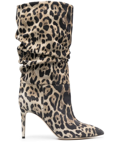 Paris Texas 90mm Cheetah Print Slouchy Boots In Maculato