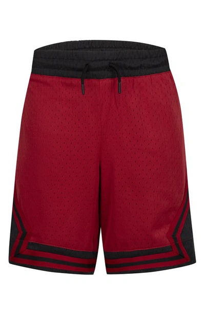 Jordan Kids' Dri-fit Air Diamond Mesh Basketball Shorts In Gym Red