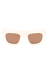 Victoria Beckham 51mm Sculptural Square Sunglasses In Ivory