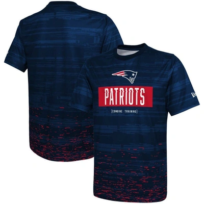 New Era Navy New England Patriots Combine Authentic Sweep T-shirt