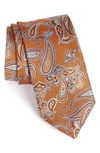 Brioni Paisley Silk Tie In Orange