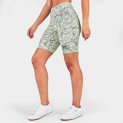 Reebok All Over Line Print Bralette In Sage Green In Light Sage