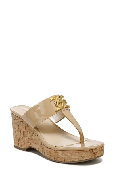 Sam Edelman Women's Yardlie Emblem Platform Wedge Sandals Women's Shoes In Beige