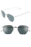 Smoke X Mirrors Geo 1 50mm Aviator Sunglasses - Matte Silver/ Green Grey