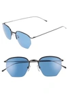 Smoke X Mirrors Geo 1 50mm Aviator Sunglasses - Matte Black/ Gradient Blue