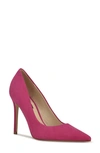 Nine West Fresh Pointed Toe Pump In Neon Pink Suede