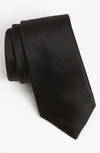David Donahue Classic Silk Tie In Black