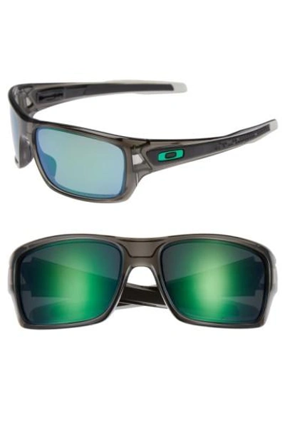Oakley 'turbine(tm)' 65mm Polarized Sunglasses - Grey Smoke/ Jade Iridium