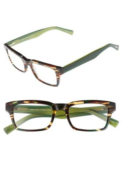 Eyebobs Fare N Square 51mm Reading Glasses In Green Tortoise