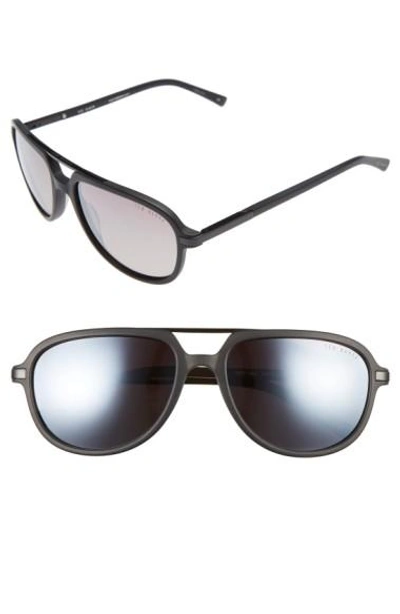 Ted Baker 59mm Polarized Aviator Sunglasses In Black