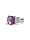 David Yurman Petite Wheaton Ring With Amethyst And Diamonds