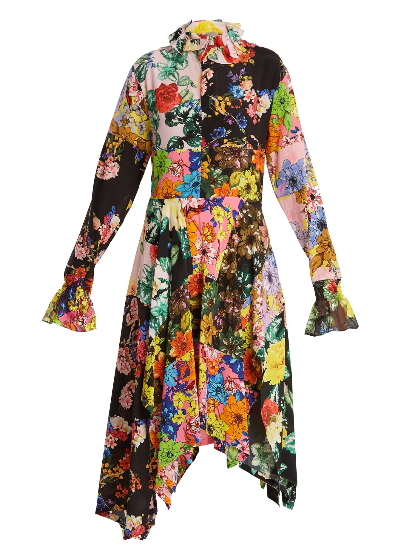 Preen By Thornton Bregazzi Nora Floral-print Silk Dress In Multi | ModeSens