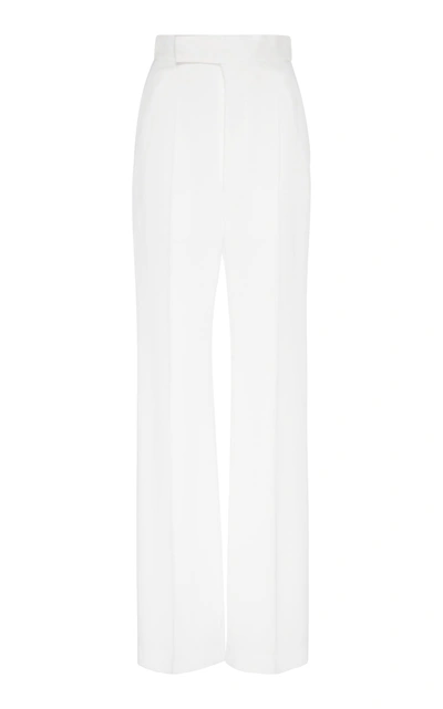 Haider Ackermann High-rise Straight-leg Crepe Trousers In White