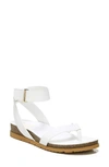 Franco Sarto Blanca Flat Sandals Women's Shoes In White Leather