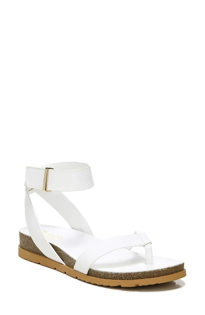 Franco Sarto Blanca Flat Sandals Women's Shoes In White Leather