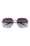 Chiara Ferragni 57mm Square Metal Sunglasses In Gold