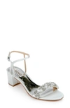Badgley Mischka Tanessa Satin Ankle-strap Sandals In Soft Blue Radianc
