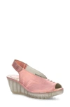 Fly London Yeay Peep Toe Sandal In 002 Salmon Lamar