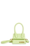 Jacquemus Le Chiquito Leather Mini Top Handle Bag In Light Green