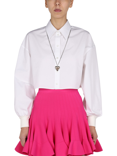 Alexander Mcqueen Cropped Shirt In White