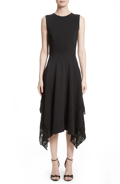 Altuzarra Alana Jewel-neck Sleeveless A-line Dress W/ Lace Hem In Black