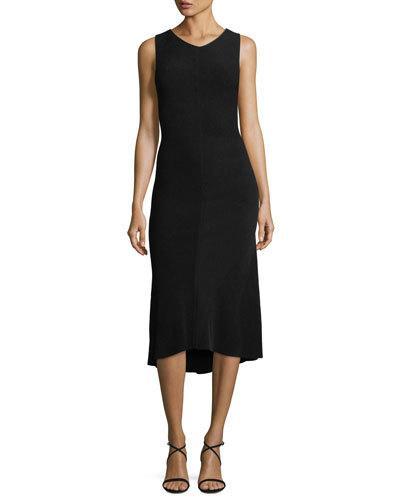 Narciso Rodriguez Sleeveless Knit Godet Dress In Black | ModeSens