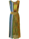 Missoni V-neck Sleeveless Plisse Lam&eacute; Reversible Maxi Dress In Multi Pattern