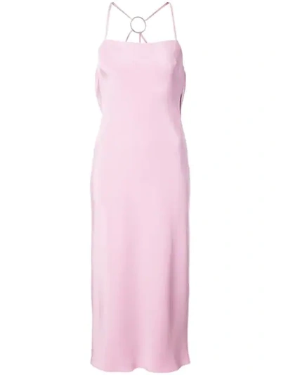 Cushnie Et Ochs Irina Strappy-back Slip Dress In Pink/silver
