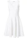 Givenchy Sleeveless Damask Jacquard Fit-and-flare Cocktail Dress In White