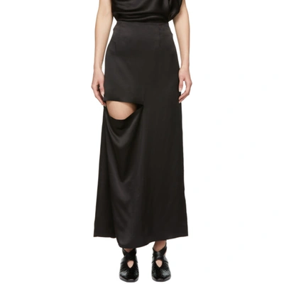 Jw Anderson Asymmetric Bonded Skirt With Cut Out Detail In Black