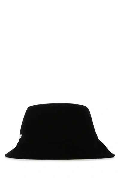 Miu Miu Black Velvet Hat Nd  Donna Xs In Black/white