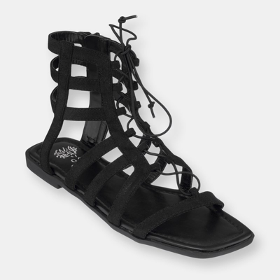 Gc Shoes Womens Lace Up Square Toe Gladiator Sandals In Black