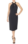 Julia Jordan Sleeveless Twist Neck Sheath Dress In Black