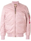 Alpha Industries Ma1-tt Bomber Jacket Slim Fit In Pink - Pink In 397 Silver Pink