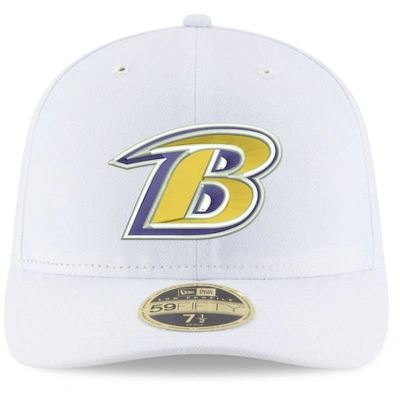 New Era Men's White Baltimore Ravens Alternate Logo Omaha Low Profile 59fifty Fitted Hat