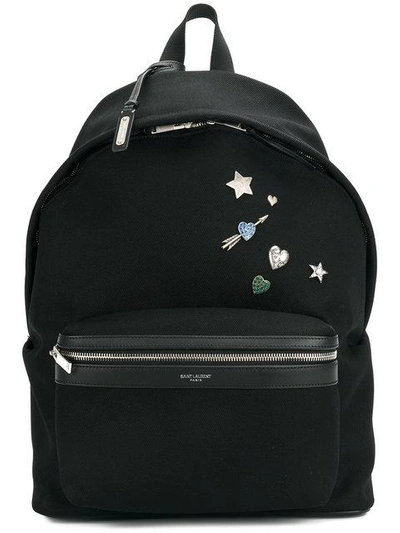 Saint Laurent Black Pins City Backpack