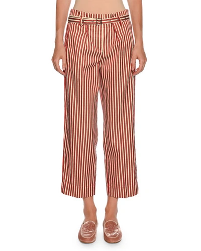 Giorgio Armani Multi-striped Wide-leg Cotton-silk Pants