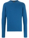 Drumohr Slim Fit Crew Neck Sweater In Blue