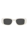 Prada 51mm Rectangular Sunglasses In Talc/ Dark Grey