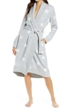 Ugg Karoline Fleece Robe In Grey/ White Stars