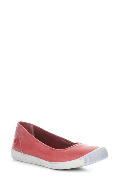 Softinos By Fly London Fly London Ilsa Ballet Flat In 001 Red Washed Leather