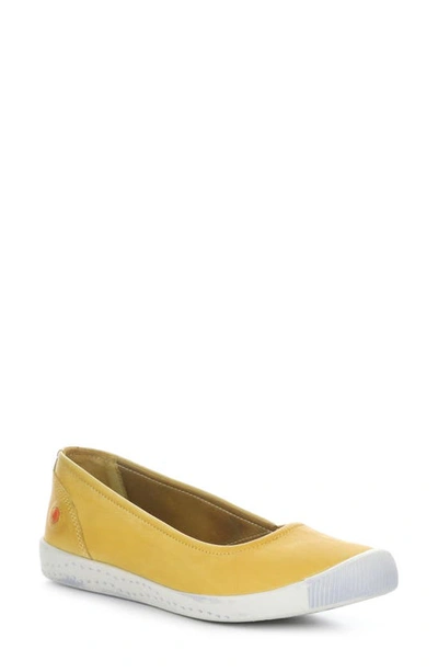Softinos By Fly London Fly London Ilsa Ballet Flat In 002 Yellow Washed Leather
