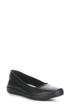 Softinos By Fly London Fly London Ilsa Ballet Flat In 008 Black Smooth Leather