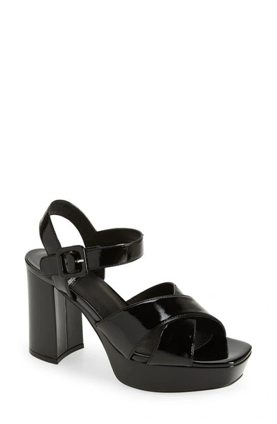 Jeffrey Campbell Women's Amma Platform High Block Heel Sandals In Black Suede