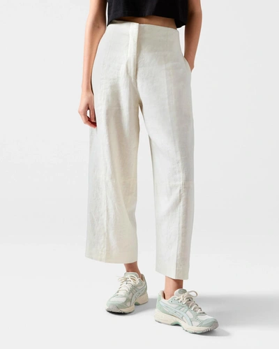 Atm Anthony Thomas Melillo Linen Wide Leg Cropped Pant In Almond In Pink